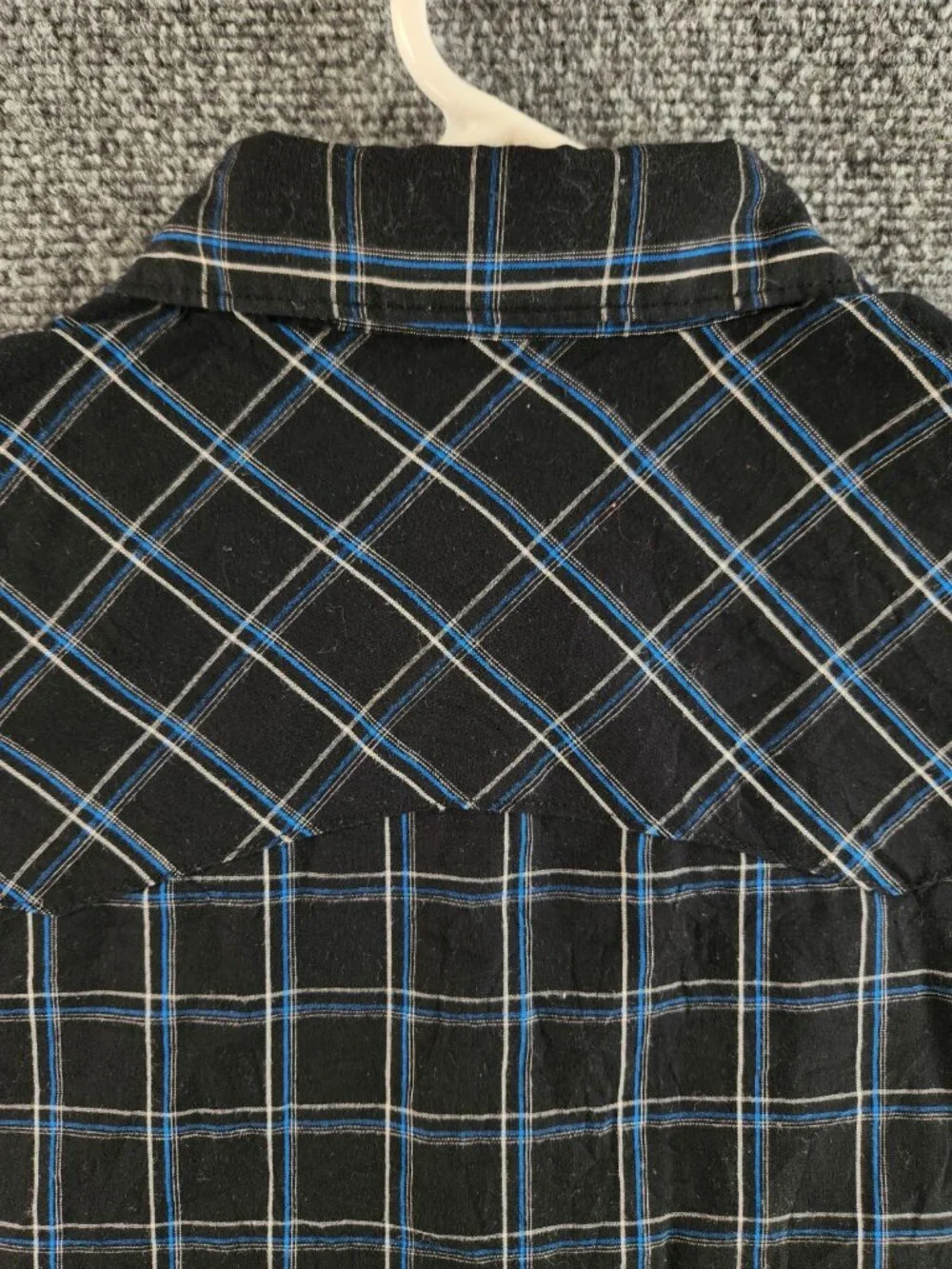 Wrangler Men Long Sleeve Pearl Snap Up Shirt Woven Western Black Plaid XL Adult